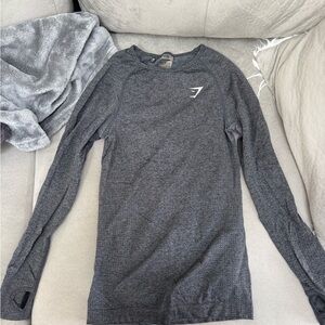 Gymshark Heather Charcoal Long Sleeve Crew Top